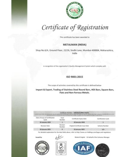 ISO 9001 Certificate